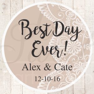 Wedding Favor Stickers Tan Set of 24