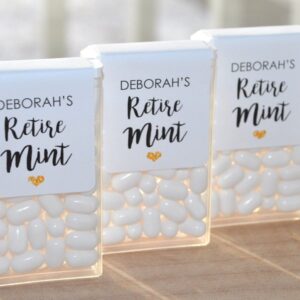 Retirement Party Mint Favor Labels Set of 24