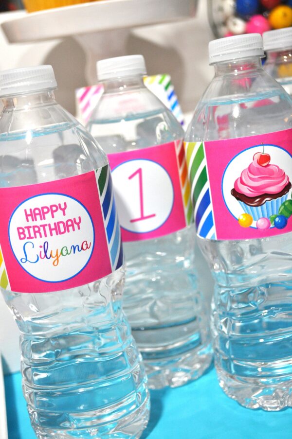 Rainbow Party Candy Shop Birthday Labels Set of 10 - Image 4