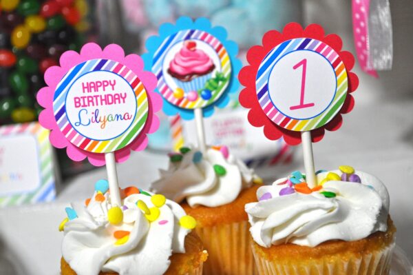 Rainbow Party Candy Shop Birthday Labels Set of 10 - Image 6