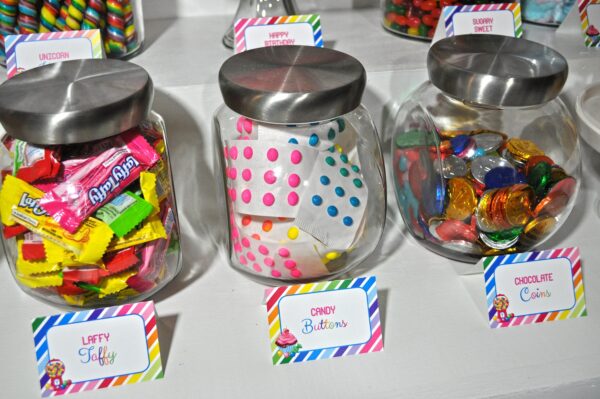 Rainbow Party Candy Shop Birthday Labels Set of 10 - Image 8