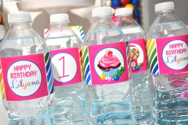 Rainbow Party Candy Shop Birthday Labels Set of 10 - Image 9