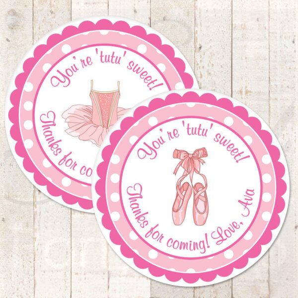 girl's dance-themed party favor stickers