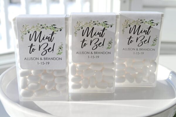 Wedding Favor Mint Labels - Greenery Leaf Set of 24