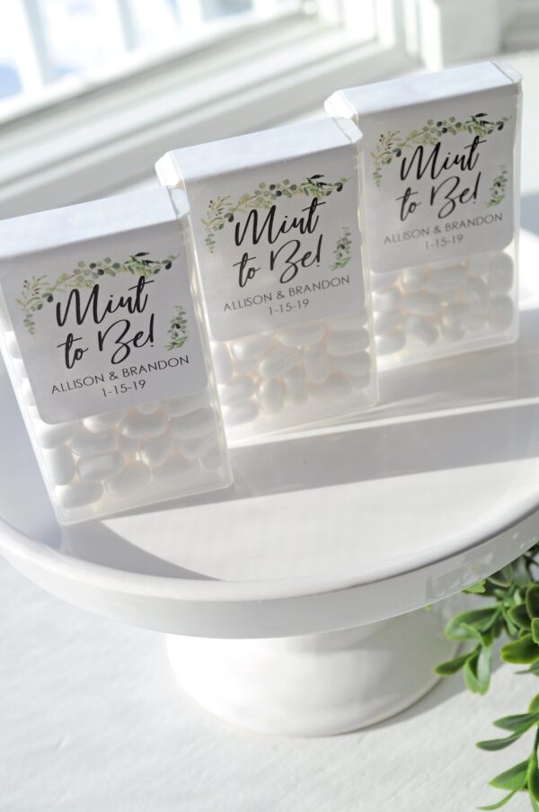 Wedding Favor Mint Labels - Greenery Leaf Set of 24 - Image 2