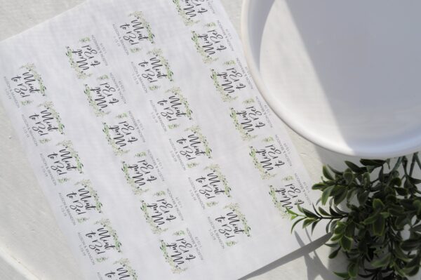 Wedding Favor Mint Labels - Greenery Leaf Set of 24 - Image 3