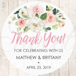 Personalized Thank You Stickers - Floral Set of 24