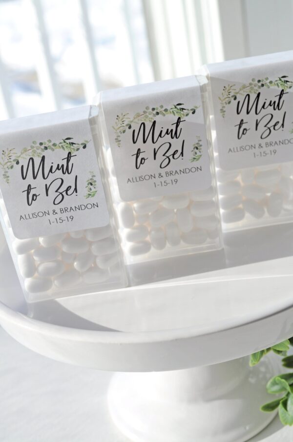 Wedding Favor Mint Labels - Greenery Leaf Set of 24 - Image 4
