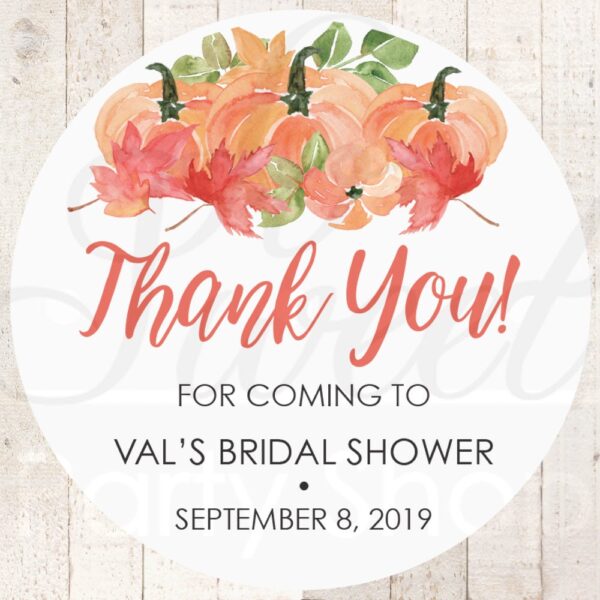 Fall Wedding Favor Stickers Set of 24