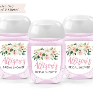 blush floral occasion hand sanitizer labels set of 30