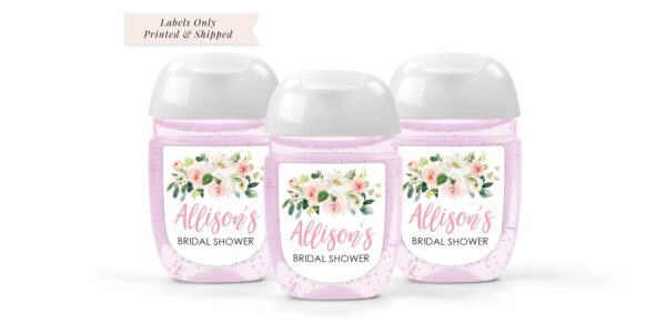 blush floral occasion hand sanitizer labels set of 30