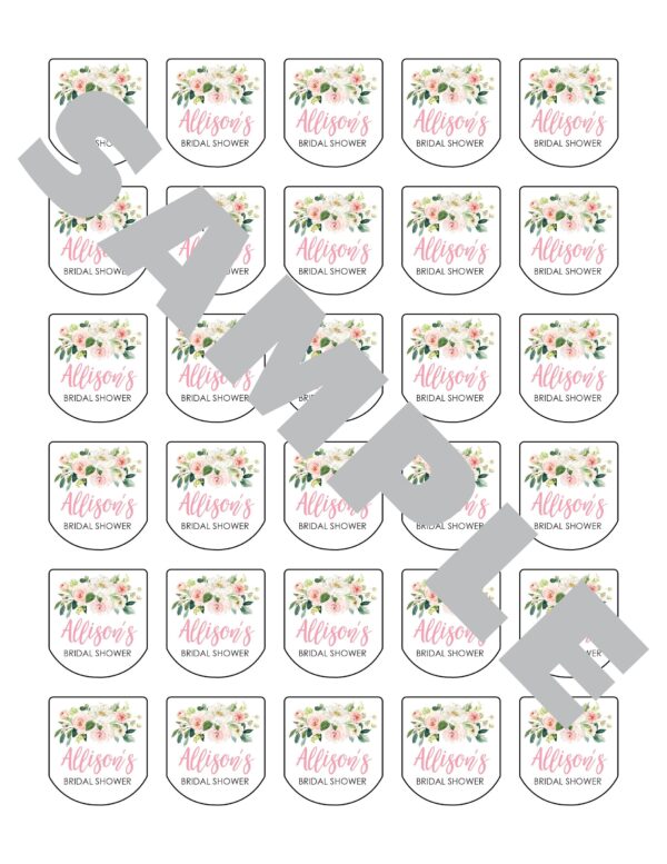 blush floral occasion hand sanitizer labels set of 30 - Image 2
