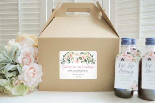 Wedding Guest Welcome Boxes and Stickers Set of 6 - Image 2