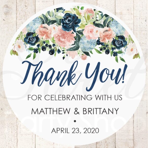 Wedding Favor Stickers Floral Set