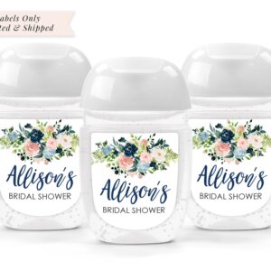 wedding favor hand sanitizer labels floral design set of 30
