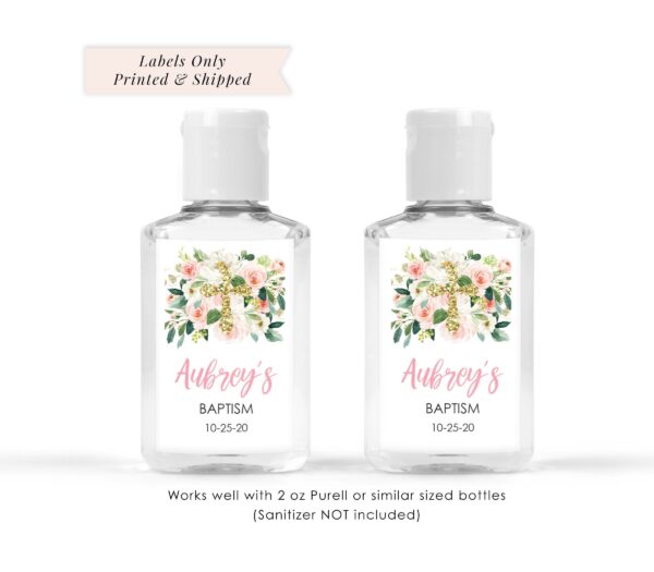 Baptism Hand Sanitizer Favor Labels Set of 20