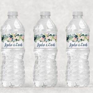 Water Bottle Labels Floral Design Set of 10