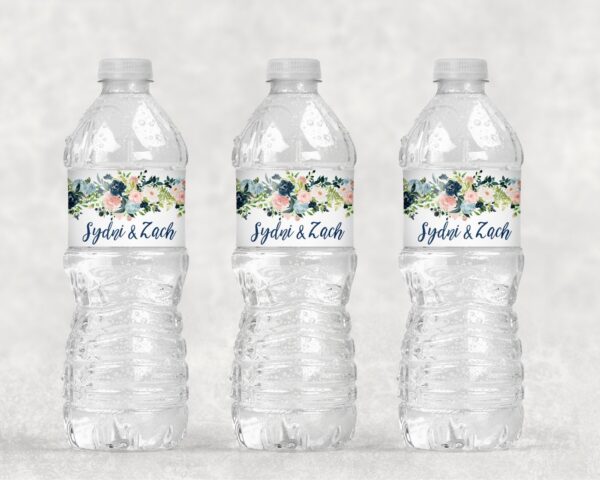 Water Bottle Labels Floral Design Set of 10
