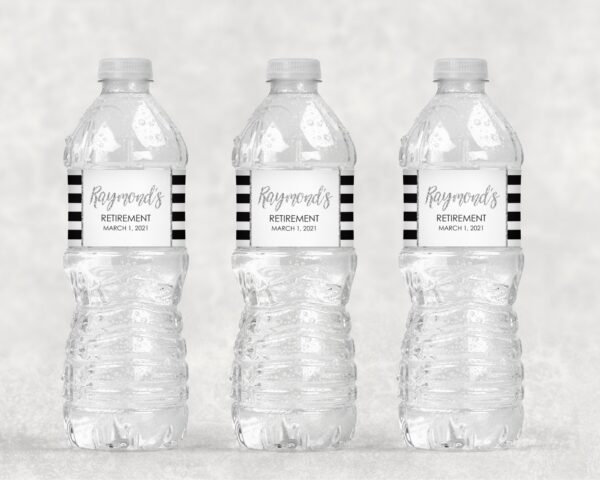 Retirement Party Water Bottle Wraps Set of 10