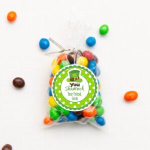 St. Patrick's Day Shamrock Treat Bag Stickers