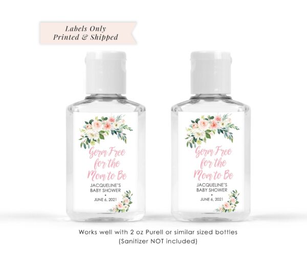 Baby Shower Sanitizer Favor Labels Set of 20