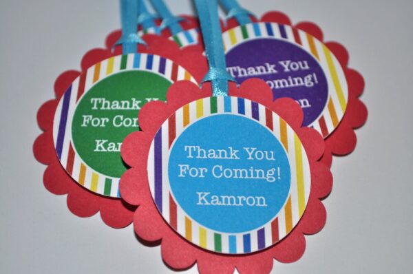 Rainbow Party Favor Stickers Set of 24