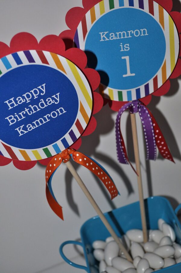 Rainbow Party Favor Stickers Set of 24 - Image 2