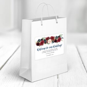 welcome bag box stickers floral set of 12