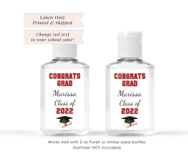 graduation sanitizer labels set of 20 - Image 2