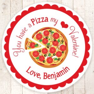Valentine's Day Pizza Stickers Set