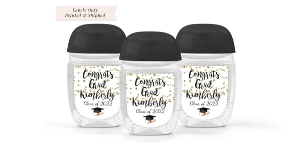 Graduation Sanitizer Labels Set of 30