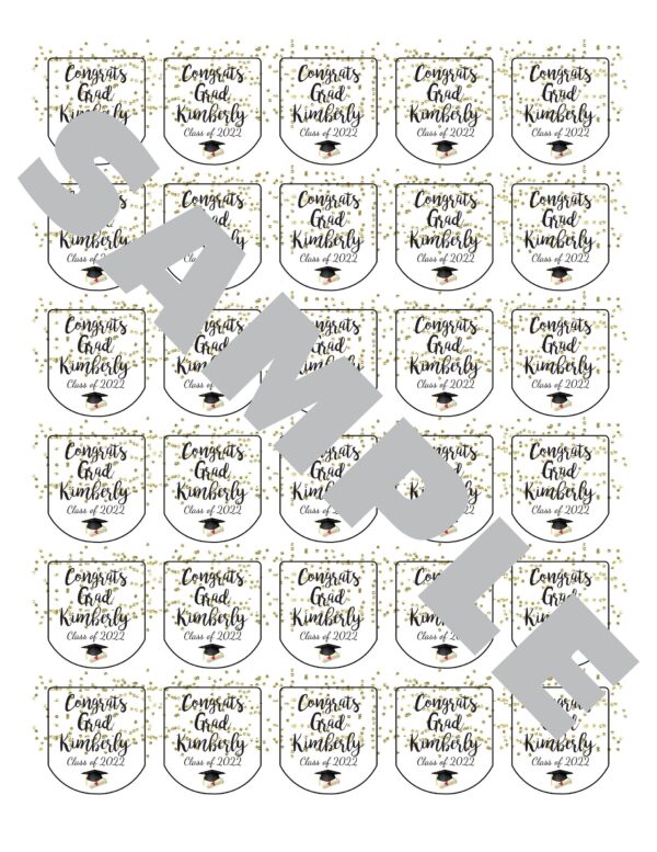 Graduation Sanitizer Labels Set of 30 - Image 2