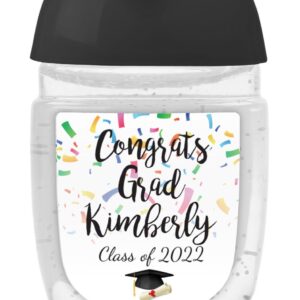 graduation party favors colorful stickers and confetti set of 30 labels
