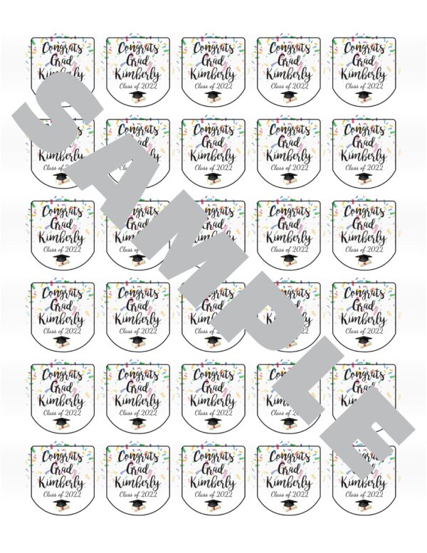 graduation party favors colorful stickers and confetti set of 30 labels - Image 2