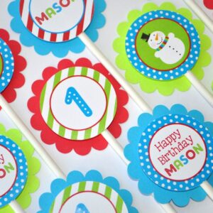 Winter Birthday Party Sticker Labels Set of 24