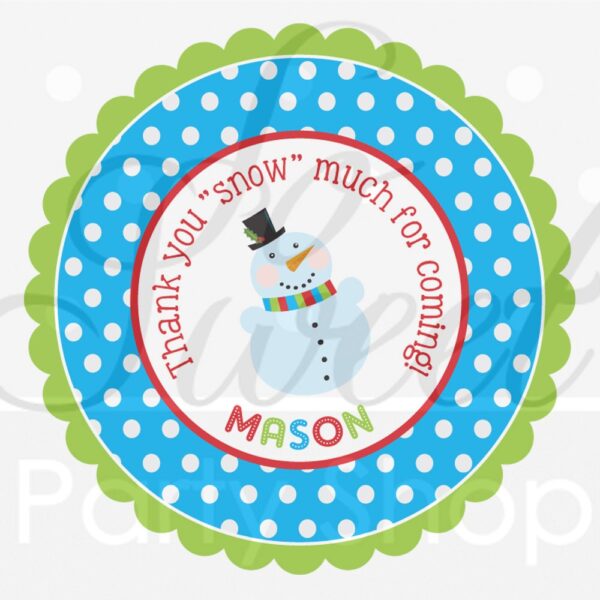 Winter Birthday Party Sticker Labels Set of 24 - Image 3