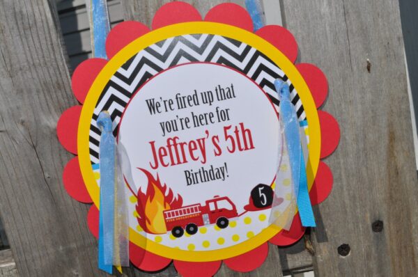 Fire Truck Theme Birthday Beverage Labels Set of 10 - Image 3