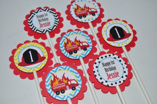 Fire Truck Theme Birthday Beverage Labels Set of 10 - Image 4