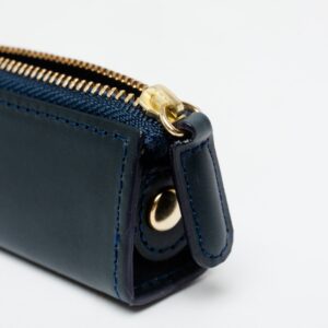slip on zipper pen case small blue