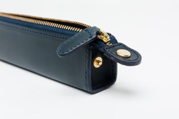 slip on zipper pen case small blue - Image 2