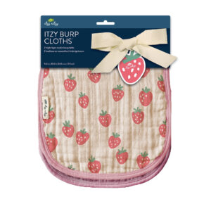Baby Burp Cloth with Strawberries and Cream Design