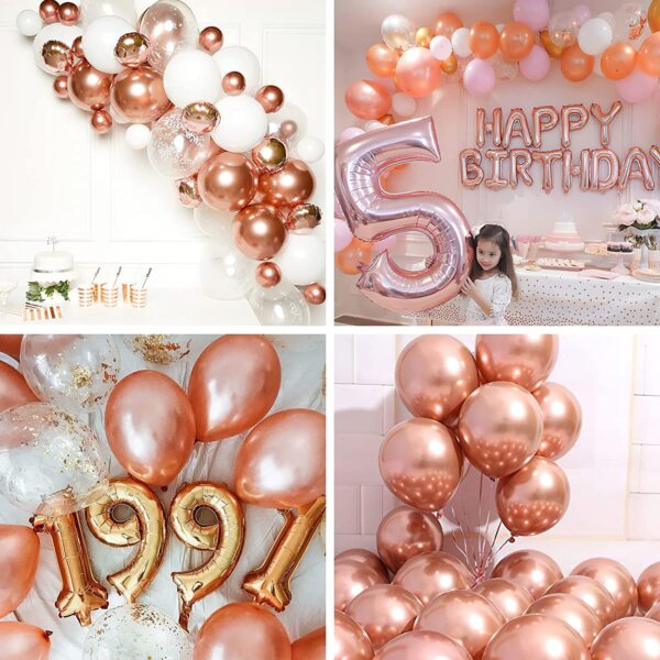 Metallic Gold Balloons 50 pcs 12 inch and Silver Ribbon - Image 2