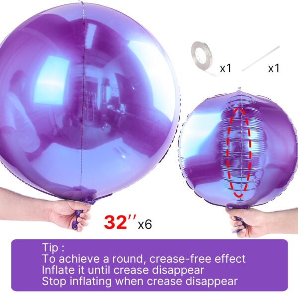 Purple Giant Round Foil Balloons Set - Image 2