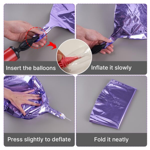 Purple Giant Round Foil Balloons Set - Image 3