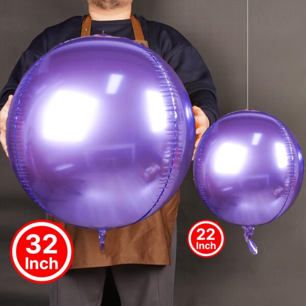Purple Giant Round Foil Balloons Set - Image 4
