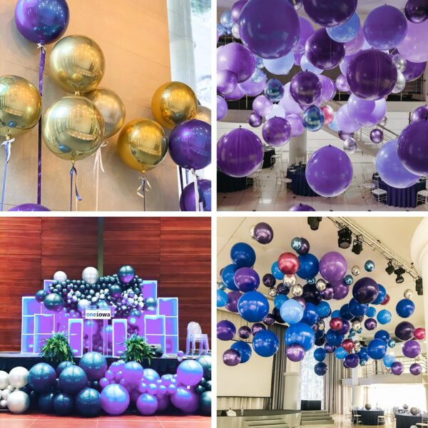 Purple Giant Round Foil Balloons Set - Image 5