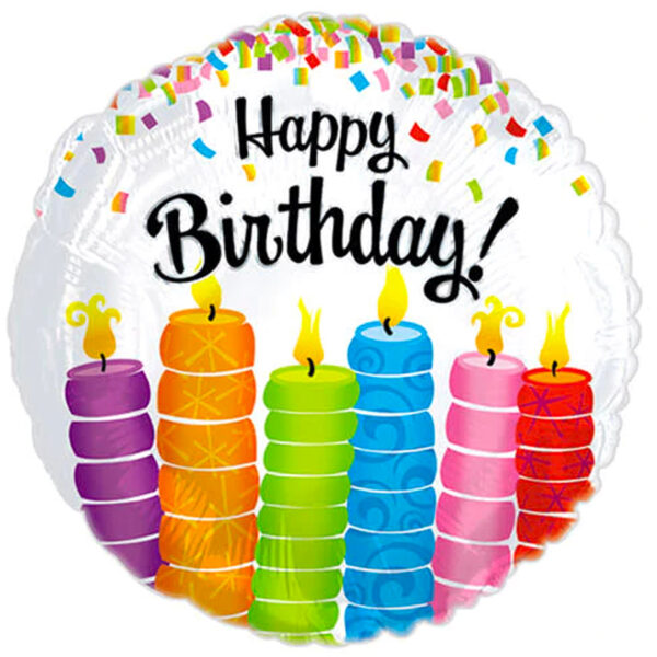 Rainbow Foil Balloon with Candles