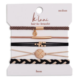 Neutrals and Gold Accents Hair Tie Bracelet