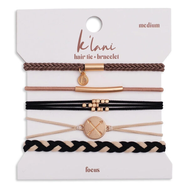 Neutrals and Gold Accents Hair Tie Bracelet