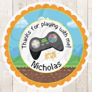 Retro Arcade Gaming Party Favor Stickers Set of 24